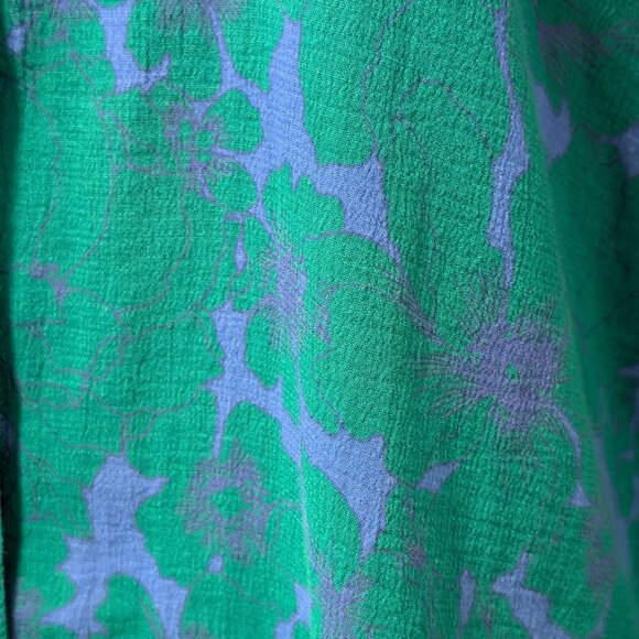 Xirena Womens Size XS Beau Ibiza Blue Green Floral Button Cotton L/S Blouse Top - Picture 7 of 10